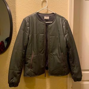 Lou and Grey Olive Leather bomber jacket size Medium